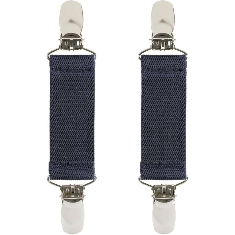 Hold’Em 1” Boot Straps Leg Pant Stirrup Elastic Extra Heavy Clips - Navy Blue